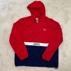 Levi Strauss Windbreaker Jacket Red White and Blue Medium